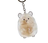 YPBEW Tragbarer Schlüsselanhänger für Tierhaare und Zähne, Hamsterform, Acryl, Gedenkflasche mit Verschluss, Tierhaar-Andenken-Schlüsselanhänger, muster 2, M