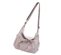 YPBEW Umhängetasche aus wasserabweisendem Polyamid für Damen mit veränderbarem Gürtel und mehreren Taschen Dünne Umhängetasche mit Schleife für Damen