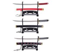 YPLonon 3 Stück Katana schlüsselanhänger Anhänger 15CM Mini Anime schlüsselanhänger one Piece mit Schwertscheide und Messerhalter Schlüssel Anhänger Personalisiert für Anime-Liebhaber