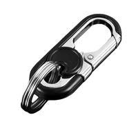 YPXHCZYJ Auto Schlüsselanhänger für Ford Edge Mondeo S-Max Galaxy Mustang Leder Schlüsselanhänger Keyring Schlüsselanhängern Zinklegierung Anti Verlust D Ring Schlüsselanhänger,Black Style-A
