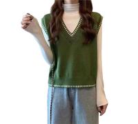 YROHGKPN Damen Mädchen ärmellose V Ausschnitt Strickpullover Weste lässig Trendige Pullover Tank Tops lässig lose Weste Tops Damen Herren - gestrickte Strickweste