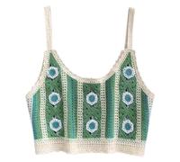 YROHGKPN Damen Strick für Tanktops, ärmellose, ausgehöhlte Camis, Häkel Crop Weste, Stickerei Camisole für den Alltag