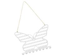 YROHGKPN Dekorative Schmetterlings Wand Schmuckhalter Organizer mit Löchern und Haken für die Präsentation von Halsketten und Armbändern Schmuck Organizer mit großer Kapazität