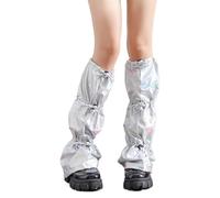 YROHGKPN Japanische Beinlinge für Damen, knielang, Socken, glänzender Überzug, Streetwear mit verstellbaren Kordelzug Wärmern