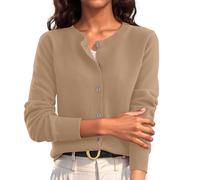 YROHGKPN Kurzer Strick Cardigan, langärmeliges Oberteil mit Knöpfen, atmungsaktive Stoffpullover Jacken für Frühlings Winter Outfits Strickpullover Oberteil mit Rundhalsausschnitt