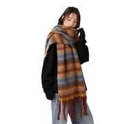 YRUIIA Großer Winter Schal für Frauen - Verdickte Karierte Plaid Extra Groß und Weich - Warm in Regenbogenfarben