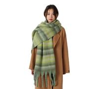 YRUIIA Großer Winter Schal für Frauen - Verdickte Karierte Plaid Extra Groß und Weich - Warm in Regenbogenfarben