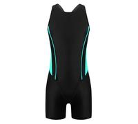 Yruioon Mädchen Badeanzug mit Bein Ringerrücken Einteiliger Bademode Wettkampf Schwimmanzug Surfen Schwimmen Badebekleidung Grün Schwarz 158-164
