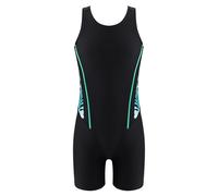 Yruioon Mädchen Badeanzug mit Bein Ringerrücken Einteiliger Bademode Wettkampf Schwimmanzug Surfen Schwimmen Badebekleidung Rosa Lilie&Schwarz 158-164