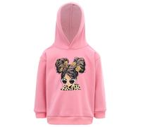 Yruioon Mädchen Sweatshirt Hoodie Pullover Cartoon Druck Fleece Kapuzenpullover Langarmshirt Sport Herbst Winter Tops Oberteile Rosa 122-128