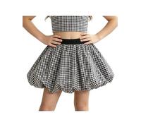 Yruioon Sommerrock Mädchen Mädchen Blasenröcke Knospenrock Karierter Rock Skorts Karo Rock Tennis Skort Shorts Skort Tanz Blasenröcke Urlaub Schwarz Weiß 116-122