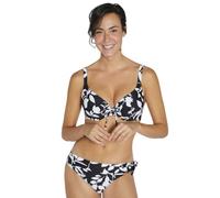 YSABEL MORA Bikini, Körbchengröße B, Blumenmuster, Schwarz und Weiß für Damen, Schwarz , 85