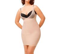 Unterkleid YSABEL MORA, Damen, Gr. XL, N-Gr, beige, Mikrofaser, Obermaterial: 73% Polyamid, 27% Elasthan, figurbetont ca. Mitte Oberschenkel, tiefer V-Ausschnitt, Kleider Unterkleid, mittlerer Shape-E
