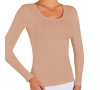 YSABEL MORA Basic-T-Shirt, langärmlig, Weiß, nude, Large