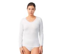 YSABEL MORA Lencera Langarmshirt für Komfort und Eleganz mit Cotton Nature Stoff für den täglichen Stil und ergonomische Passform Markierungen auf der Haut, weiß, X-Large