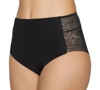 YSABEL MORA - Unsichtbarer Maxi-Slip mit Granat-Spitze, Schwarz , XL