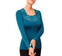 YSABEL MORA Thermisches T-Shirt mit Spitze, langärmelig, Komfort und Eleganz, Schutz vor Kälte, vielseitiger Stil, langlebige Qualität, ideal für jeden Anlass im Winter, Small