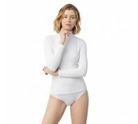 YSABEL MORA Thermo-Shirt mit Stehkragen, langärmlig, für Damen, Wärmeschutz und Komfort, ohne zusätzliche Volumen, hält Wärme und Stil im Winter, atmungsaktive Technologie, weiß, Large