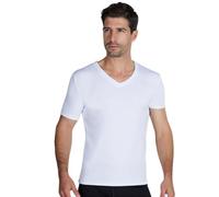 YSABEL MORA Thermo-Unterhemd für Herren, V-Ausschnitt, kurze Ärmel, maximale Wärmehaltung und Komfort für kalte Tage, mit angerauter Innenseite und ergonomischem Design, weiß, XXL