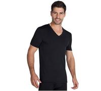YSABEL MORA Thermo-Unterhemd für Herren, V-Ausschnitt, kurze Ärmel, maximale Wärmehaltung und Komfort für kalte Tage, mit angerauter Innenseite und ergonomischem Design, Schwarz , XL