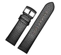 YSABVCP Echtes Leder-Uhrenarmband, passend for Armani Ar2461 2462 2460 5989 5987, weiches und bequemes Uhrenarmband, Zubehör, 24 mm Herren-Armband(Black-Black)