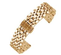 YSABVCP Massives Edelstahl-Uhrenarmband passend for Armani Ar1648 0389 16761909 1682 Herren Damen Armband Zubehör 20 22 mm Armband(Golden,18mm)