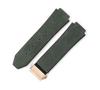 YSABVCP Uhrenarmband aus mattiertem Leder, Silikon, passend for Hublot, 26 x 19 mm(Army Green-Rose-Z2)