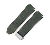 YSABVCP Uhrenarmband aus mattiertem Leder, Silikon, passend for Hublot, 26 x 19 mm(Army Green-Steel-Z2)
