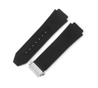 YSABVCP Uhrenarmband aus mattiertem Leder, Silikon, passend for Hublot, 26 x 19 mm(Black-Steel-Z2)