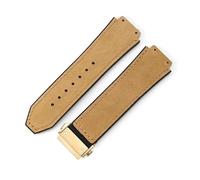YSABVCP Uhrenarmband aus mattiertem Leder, Silikon, passend for Hublot, 26 x 19 mm(Brown-Golden-Z2)