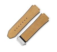 YSABVCP Uhrenarmband aus mattiertem Leder, Silikon, passend for Hublot, 26 x 19 mm(Brown-Steel-Z2)