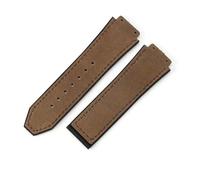 YSABVCP Uhrenarmband aus mattiertem Leder, Silikon, passend for Hublot, 26 x 19 mm(Coffee-No Buckle)
