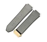 YSABVCP Uhrenarmband aus mattiertem Leder, Silikon, passend for Hublot, 26 x 19 mm(Gray-Golden-Z2)