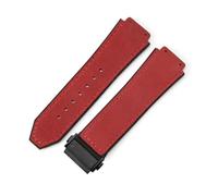 YSABVCP Uhrenarmband aus mattiertem Leder, Silikon, passend for Hublot, 26 x 19 mm(Red-Black-Z2)