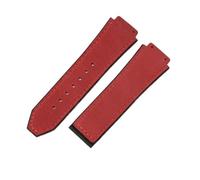 YSABVCP Uhrenarmband aus mattiertem Leder, Silikon, passend for Hublot, 26 x 19 mm(Red-No Buckle)