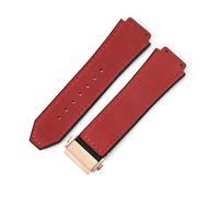 YSABVCP Uhrenarmband aus mattiertem Leder, Silikon, passend for Hublot, 26 x 19 mm(Red-Rose-Z2)