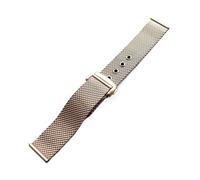 YsangTergm 20/22 mm Milanese-Uhrenarmband aus Edelstahlgeflecht, passend for die Omega Seamaster 007-Uhr mit Butterfly-Faltschließe(Rosegold,22mm)