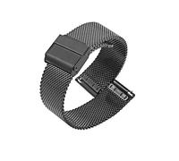 YsangTergm Mesh Milanese Edelstahl Universal-Schnellverschluss-Uhrenarmband (06-Linie)(Black,17mm)