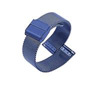 YsangTergm Mesh Milanese Edelstahl Universal-Schnellverschluss-Uhrenarmband (06-Linie)(Blue,21mm)