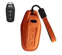 Ysbxitu Auto Schlüsselgehäuse Hülle aus Wildleder Passt für Audi A5 Avant S5 A6 S6 Q5 SQ5 Q6 SQ6 Sportback e-tron SUV E-Hybrid 2025-UP- Car Key Cover | Elegant & leicht A orange