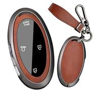 Ysbxitu Schlüsselhülle mit 5/7 Tasten, mit Schlüsselanhänger, passend für Hyundai Ioniq 6 Azera Grandeur GN7 KONA Elantra EV 2023 2024, Keyless Key Sleeve Key Holder-A, Braun