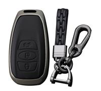 Ysbxitu Schlüsselhülle mit Schlüsselanhänger kompatibel mit Subaru Forester Retro Legacy Impreza WRX XV BRZ Levorg Outback Ascent CrossTrek Schlüsseletui Leder 3 Tasten-Schwarz