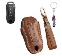 Ysbxitu Smart Schlüssel Hülle aus Kunstleder Passt für Porsche Macan 4 EV Electric Modell 2024 2025 Taycan 2022 key fob leder cover，Staubdicht-Autoschlüsselanhänger,Geschenkidee