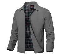 YSENTO Herren Jacke Bomberjacke Sommer Leichte Übergangsjacke Fliegerjacke Windbreaker Blouson Jacke(Dunkelgrau,S)
