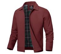 YSENTO Herren Jacke Bomberjacke Sommer Leichte Übergangsjacke Fliegerjacke Windbreaker Blouson Jacke(Weinrot,M)