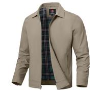 YSENTO Herren Jacke Bomberjacke Sommer Leichte Übergangsjacke Fliegerjacke Windbreaker Blouson Jacke(Khaki,2XL)