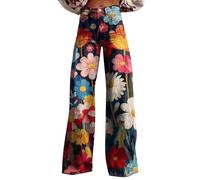 YSFWL Baggy Jeans Damen,Wide Leg Jeanshosen Pants Dunkle Waschung Vintage Denimjeans Boyfriend Hüftjeans Schlaghose mit Tasche Bequeme Halarajeans Große Größen Freizeithose Y2k Clothes(#D Red,M)