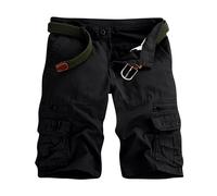 YSFWL Cargo Shorts Herren Sommer Kurz Hosen mit Taschen Locker Jogginghose Outdoor Wanderhose Klassisch Cargohose Stretch Arbeitshose Bequeme Freizeithose Bermudashorts Urlaub Strandhose(Schwarz,3XL)