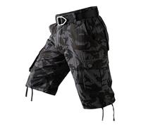 YSFWL Cargo Shorts Herren Sommer Kurz Hosen Wanderhose Jogginghose mit Taschen Arbeitshosen Klassisch Cargohosen Bequeme Freizeithose Stretch Bermudashort Baggy Chino Short Arbeitsshorts(#B Black,40)