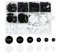 Ysimple 336 Stück Knöpfe, Schwarze und Weiße Rund Nähen Harzknöpfe, 2 Löcher Basis Knöpfe zum Stricken, Groß Basteln